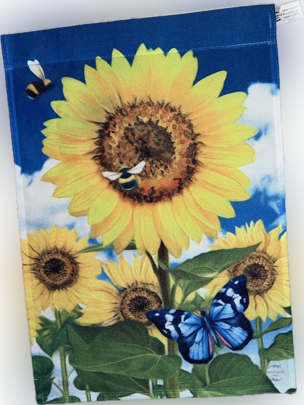 🔴Garden Flag Sunflowers Butterfly Bird Spring Top Pocket Double Sided Decor